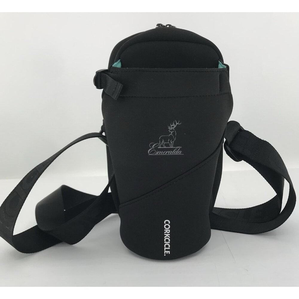 Corkcicle Crossbody Water Bottle Sling Bag Black‎ Neoprene Esmeralda Stag